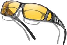 LVIOE Wrap Around Oversized Blue Light Blocking Glasses Square TR90 Big Large Huge Trendy Fit Over Glasses Men Women CLB0311Y