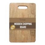 J-Gen Wooden Chopping Board for Kitchen - Premium Vegetable Cutting Board | Cutting Board for Kitchen | No Dyes - Natural Finish | 1 Year Warranty | Medium Size (38cm x 25cm x 1.5cm)