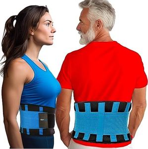 RiptGear Back Brace for Lower Back Pain Relief - Breathable Back Brace for Men and Women - Ideal for Lifting, Work, Sciatica, Herniated Disc, and Lumbar Support - Blue, Small (Waist: 23"-27")