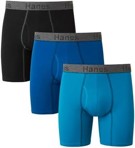 Hanes Mens 3-Pack Comfort Flex Fit Ultra Soft Stretch Brief, Available in Regular and Long Leg Boxer, Regular Leg Assorted, Large US