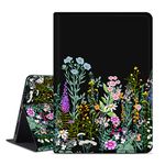 Case for iPad 10th Generation 2022 iPad 10.9 Inch - Multi-Angle Viewing & Auto Wake/Sleep, PU Leather Protective Folio Stand Cover for iPad 10th Gen 10.9 inch 2022, Soft TPU Back, Black Floral