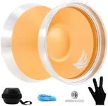 YOYOSTUDIO S03 Unresponsive Yoyo Professional Yo Yo for Adults Kids, Trick Yoyo for Kids 8-12, Pro Bi-Metal Yoyo with Responsive Yoyo Bearing Kit, 10 Yoyos Strings, Yo-Yo Case and Glove - Gold Silver