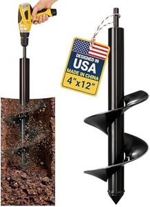 Auger Drill Bit for Planting - Spiral Gardening Hole Digger for Fence Posts, Umbrellas and Bulb Planter Tool – 3/8 Inch Hex Drive Compatible