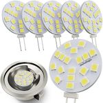 G4 LED Bulb Daylight White 6000K 2W - 20 Watt Halogen JC Bulb Replacement G4 Bi Pin Bulb - LED Appliance Bulb Range Hood 20W 12V G4 Base T3 - 12 Volt ac/dc Under Cabinet Puck Light Bulbs - 6 Pack