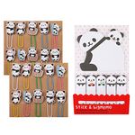 20 Pcs Panda Paper Clip Bookmarks, Cute Funny Panda Bookmark with Panda Sticky Notes Panda Sticky Tabs for Office School Home Kids Girls Boys Student