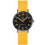 SHENGKE SK Ultra Thin Fashion Sport Sweatproof Women Watch for Medical Professionals,Nurses,Doctors,Students Watch with Easy Read Dial,Colorful Silicone Band (Black-Yellow)