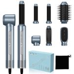 Hair Dryer Brush, Air Styling Tools Wrap 110000 RPM 6 in 1 High Speed Ionic Hair Dryer, 1400 Watt Ions Hot Air Brush, Left&Right air Curler, Volumizer, Thermal Brush, Hair Straightener Brush,Hairdryer