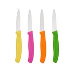 Victorinox 4-Piece Set of 3.25 Inch Swiss Classic Paring Knives with Straight Edge, Spear Point - 3-Inch, Black