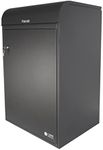 iLoveParcels Large Wall Mounted Parcel Box. Outdoor Garden Storage Lock Box With Key Lock. Waterproof Lockable Safe Secure Delivery Box For Wall Gate Or Fence In Black (51.2x43x81.1cm)