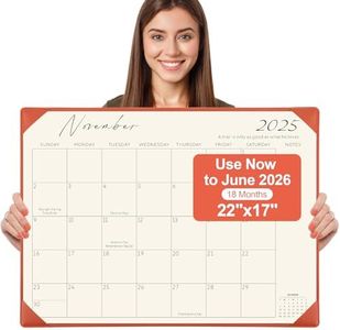 Gannyfer Desk Calendar 2025-2026 with Desktop Mat, Simplified Large 22" x 17" Desktop Pad Calendar, 18 Month Table Calendar from Jan 2025 to Jun 2026, Office Supplies Perfect for Home School and Office - Orange