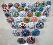 JGARTS 30 x Mix Vintage Look Flower Ceramic Knobs Door Handle Cabinet Drawer Cupboard Pull