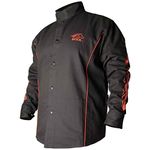 Revco BSX Flame-Resistant Welding Jacket - Black with Red Flames, Size 2X-Large