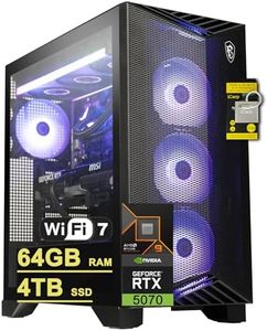 msi Aegis ZS2 Gaming Desktop AMD 12 core Zen 5 Ryzen 9 9900X (Beats i9-14900HX) 64GB RAM 4TB SSD GeForce RTX 5070 DLSS 4 360mm Liquid Cooler 750W 80+ Gold PSU Support HDD Win11 w/ICP Hub