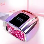 96W Rechargeable UV LED Nail Lamp,Portable Cordless UV Light for Nails with LCD Display Auto Sensor (Purple)