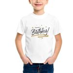 LIMIT Fashion Store - Happy Birthday Stars Kids T-Shirt (Boys/Girls) (9-10 Years) White