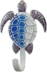 Metal Sea Turtle Wall Hook for Towel, Coat, and Key - Nautical Kitchen, Bathroom, and Bedroom Decor - Beach House Inspired Metal Wall Art - Coastal Wall Decor, Ideal for Marine Tropical Life lovers