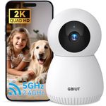 GBIUT Indoor Security Camera, 5G&2.4G Pet Camera Baby Monitor with Phone App, 2K HD Pan/Tilt WiFi Camera Surveillance Motion Sensor Night Vision, 2-Way Audio, Home Camera Indoor Works with Alexa