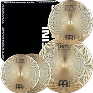 Meinl Cymbals HCS Complete Practice Cymbal Set with Quiet Volume for Drums — Low Noise Durable Brass Alloy and Musical Tone, 2-Year Warranty (P-HCS141620)