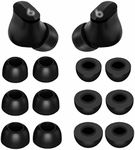 Replacement Memory Foam Compatible with Beats Fit Pro/Studio Buds Ear Tips, 6 Pairs S/M/L Cancel Noise Fin in Case Comfortable No Silicone Pain for Beat Fit Pro/Studio Buds - Foam Black