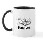 CafePress Peace Out Mug 11 oz (325 ml) Ceramic Coffee Mug