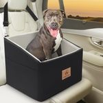 PAWBOSE Dog Car Seat for Medium Dogs 35lbs,Dog Booster Car Seat with Storage Pockets and Dog Safety Belt, Washable Pet Car Travel Bed Easy to Assemble, Anti-Slip Dog seat,Black