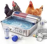 3 Gallon Automatic Chicken Waterer, Real 304 Stainless Steel Metal Poultry Waterer with Upgraded Float Valve, Extra Filter, 1.5M Hose (Stainless Steel Auto Waterer Set)