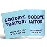 Mug Monster - Leaving Gift for Colleagues, Goodbye Traitor, Good Luck, New Job Mug - Ceramic Coffee Mug/Cup, Gift for Men or Women, Extra Large and Giant Mug Available, 15oz White Mug & Coaster