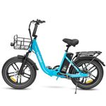 SAMEBIKE Electric Bike for Adults, 20"*4.0 Fat Tire Step-Through E-Bike for Women - 36V 13A Battery - 7-Speed - Dual Shock Absorber - Ideal for Commuting & Off-Road Excursions (Lake Blue)