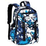 KEBEIXUAN School Bags for Boys Stylish School Rucksacks for Teenage Boys Kids Backpack for Primary Middle School Boy (blue)