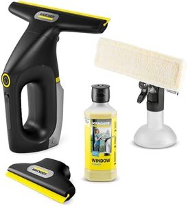 KÄRCHER Akku-Fenstersauger WV 3 Comfort Precision+ Black, Akkulaufzeit: 35 min., XXL-Schmutzwassertank: 200 ml, 2 Absaugdüsen,verstellbare Sprühflasche mit Mikrofaser-Wischbezug