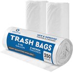 Clear 7-10 Gallon Trash Bags, Bulk Pack - Medium Size Garbage Bin Liners for Office, Bedroom and Kitchen Wastebasket Cans - by Executive Collection (250 Bags)