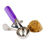 #40 (0.86 oz) Disher, Scoop, Food Scoop, Ice Cream Scoop, Portion Control - Purple Handle, Stainless Steel, Met Lux - 1ct Box - Restaurantware