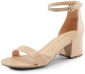 DREAM PAIRS Womens Low-Chunk Low Heel Pump Sandal,Size 6.5,LIGHT NUDE-PU,LOW-CHUNK