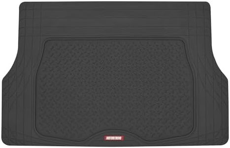 Motor Trend Heavy Duty Utility Cargo Liner Floor Mats for Car Truck SUV, Trimmable to Fit Trunk, All Weather Protection Black 31.5" x 50" BK