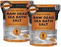 Aromasong Raw Dead Sea Salt for Soaking - Minimal Cleaned Bath Salt Soak - 10 Lbs (2 x 5 lb. Bags) Bulk Resealable Pack - Leaves Your Skin Softer Then Epsom Salt