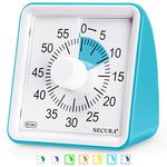 Secura 60-Minute Visual Timer, Classroom Timer, Countdown Timer for Kids and Adults, Time Management Tool for Teaching (Blue & Blue)