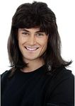 ALLAURA Black Mullet Wig Waynes World Wigs 80s Costume Men Mullets