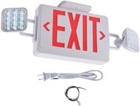 Apmeetlux Red Exit Sign with Emergency Lights, 200lm 3Hours Plug in Emergency Exit Sign with Lights Battery Backup for Business,Commerical Emergency Lighting Combo UL 924 AC85-277V Double Face