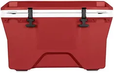 Camco Currituck Crimson and White 30 Quart Cooler - Rugged Exterior Made for Camping, Hunting, Fishing and Tailgating - Comes with Cooler Basket (51750)