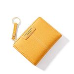 Womens Small Wallet Mini Purse Bifold Slim Card Case Holder Zipper Coin Pocket, y-Yellow