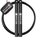 Next Alpha Speed Rope - Skipping Ropes for Adults - Crossfit & Boxing Equipment (Black)