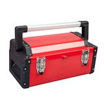 Jack Boss Metal Tool Box Steel 16" Inch Tool Organizer Box Durable Portable Tool Storage with Alum Alloy Handle Double-Lock Toolbox & Removable Tray …