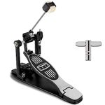 RANMING Single Bass Drum Pedal Two-Sided Beater Head Drum Pedal Double-chain Drive Kick Bass Pedal Large Fram Single Kick Bass Drum Pedal for Drum Set and Electronic Drums