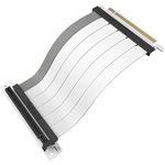 Cooler Master MasterAccessory Riser Cable PCIe 4.0 x16 200mm V2 White, PCIe 4.0 | Older Compatible, EMI shielded 30 AWG, TPE Cable Sleeves, Protective ABS Casing for GPU Card (MCA-U002R-WPCI40-200)