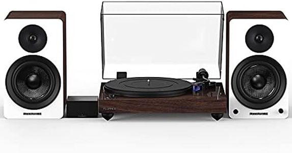 Fluance Reference RT84 HiFi Vinyl Turntable (Natural Walnut), PA10 Phono Preamp, Ai61 Powered 6.5" Bookshelf Speakers (White Walnut), Ortofon 2M Blue Cartridge, 120W Class D Amplifier, Bluetooth