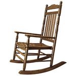 HWF Wooden Rocking Chairs for Porch, Adults Rocker with Extra Wide Seat, for Outdoor/Garden/Patio/Balcony/Backyard, Solid Hardwood, Loads 175kg/330lbs (Color : Brown)