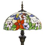 4MYHOME Tiffany Floor Lamp Hummingbird Amber Stained Glass Standing Reading Light 16X16X64 Inches Antique Pole Corner Lamp Decor Bedroom Living Room Home Office S101 Series…