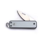 Whitby Pocket Knife, 1.75" Survival Stainless Steel Folding Knives UK Legal Sprint Titanium Grey Finish, Stylish High Performance, Non Locking EDC Blade, Portable for Camping Hiking Backpacking