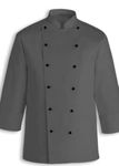 UNISIM Full Sleeve Button Stud Solid Chef Coat For Men (XXL, Gray)