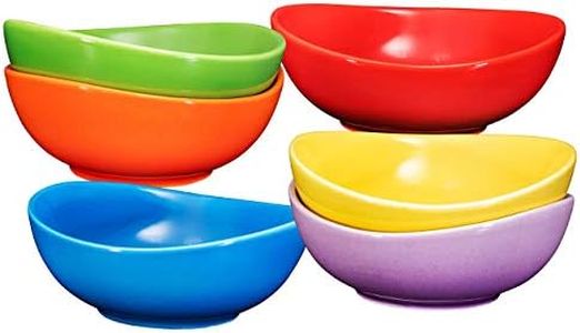 Bruntmor 13 Oz Ceramic Round Curved Soup Bowl Set of 6, 13 Ounces Large Ceramic Multi Color Bowls For Kitchen, Pasta, Salad, Oatmeal, Soup, Cereal Bowl Set, Oven & Dishwasher safe Or Christmas Eve